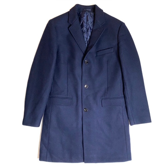 J. Crew navy blue long wool coat with thinsulate